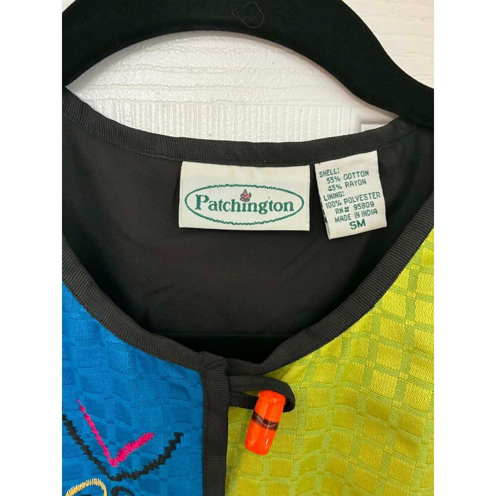 Patchington Colorful Embroidered Patchwork Jacket… - image 2